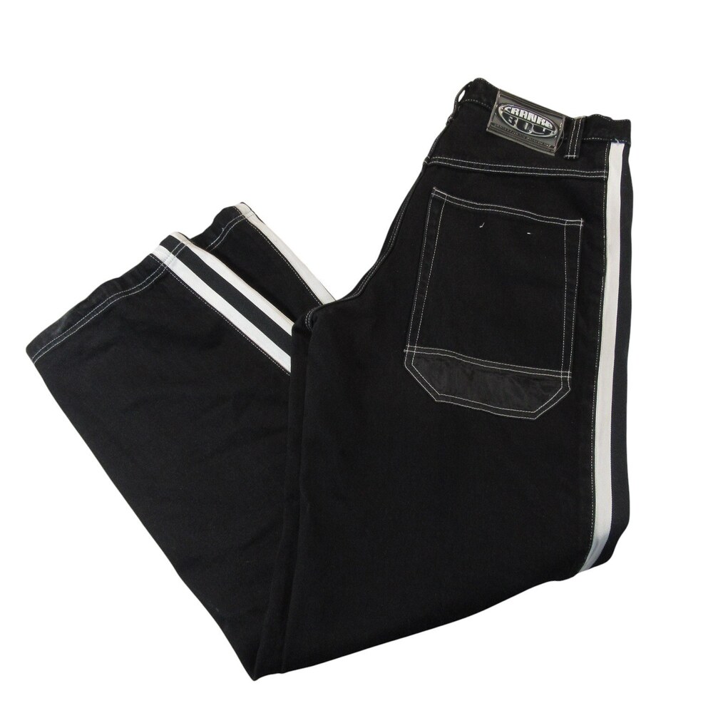 Crankeboy Jeans 33x34 Black Baggy Wide Leg 90s Y2K Hip Hop Streetwear - Rare